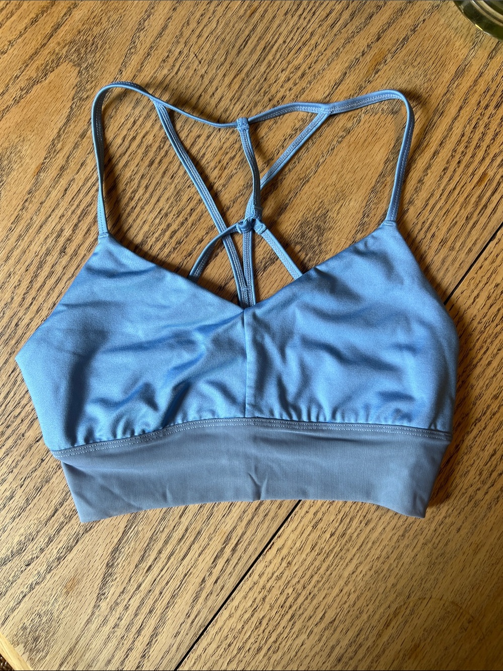 ALO Yoga Light Blue Strappy Sports Bra